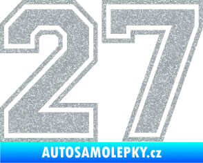 Samolepka Startovní číslo 27 typ 4 Ultra Metalic stříbrná metalíza