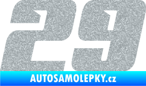 Samolepka Startovní číslo 29 typ 6 Ultra Metalic stříbrná metalíza