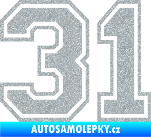 Samolepka Startovní číslo 31 typ 4 Ultra Metalic stříbrná metalíza