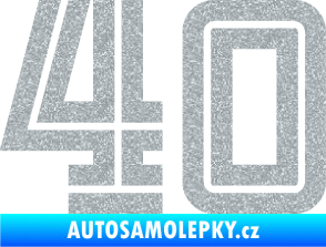 Samolepka Startovní číslo 40 typ 7 Ultra Metalic stříbrná metalíza