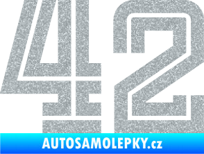 Samolepka Startovní číslo 42 typ 7 Ultra Metalic stříbrná metalíza