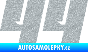 Samolepka Startovní číslo 44 typ 6 Ultra Metalic stříbrná metalíza