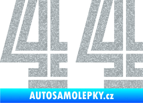 Samolepka Startovní číslo 44 typ 7 Ultra Metalic stříbrná metalíza