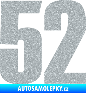 Samolepka Startovní číslo 52 typ 2  Ultra Metalic stříbrná metalíza