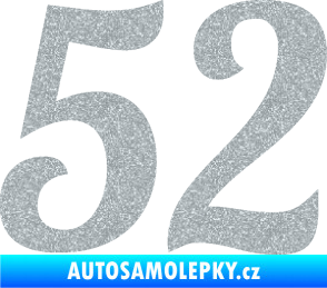Samolepka Startovní číslo 52 typ 3 Ultra Metalic stříbrná metalíza