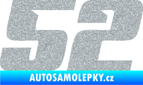 Samolepka Startovní číslo 52 typ 6 Ultra Metalic stříbrná metalíza