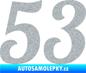 Samolepka Startovní číslo 53 typ 3 Ultra Metalic stříbrná metalíza
