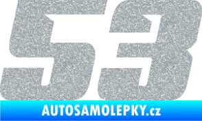 Samolepka Startovní číslo 53 typ 6 Ultra Metalic stříbrná metalíza