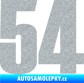 Samolepka Startovní číslo 54 typ 2   Ultra Metalic stříbrná metalíza