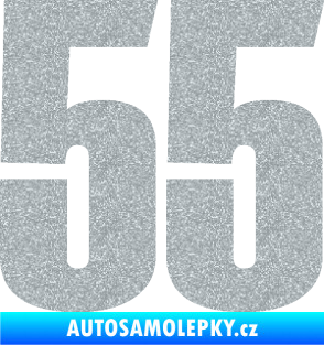 Samolepka Startovní číslo 55 typ 2   Ultra Metalic stříbrná metalíza