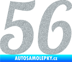 Samolepka Startovní číslo 56 typ 3 Ultra Metalic stříbrná metalíza