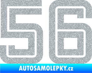 Samolepka Startovní číslo 56 typ 7 Ultra Metalic stříbrná metalíza