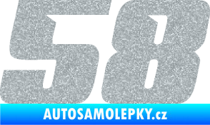 Samolepka Startovní číslo 58 typ 6 Ultra Metalic stříbrná metalíza