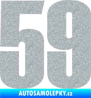 Samolepka Startovní číslo 59 typ 2    Ultra Metalic stříbrná metalíza