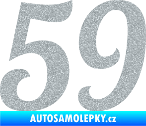Samolepka Startovní číslo 59 typ 3 Ultra Metalic stříbrná metalíza