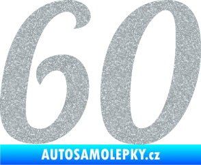 Samolepka Startovní číslo 60 typ 3 Ultra Metalic stříbrná metalíza