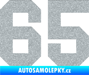 Samolepka Startovní číslo 65 Ultra Metalic stříbrná metalíza