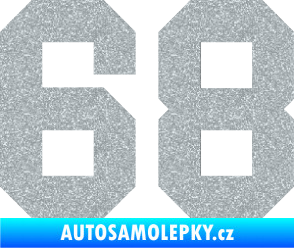 Samolepka Startovní číslo 68 Ultra Metalic stříbrná metalíza