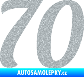 Samolepka Startovní číslo 70 typ 3  Ultra Metalic stříbrná metalíza