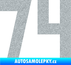 Samolepka Startovní číslo 74 Ultra Metalic stříbrná metalíza