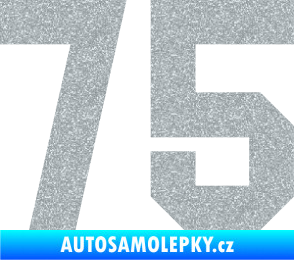 Samolepka Startovní číslo 75 Ultra Metalic stříbrná metalíza