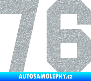 Samolepka Startovní číslo 76 Ultra Metalic stříbrná metalíza