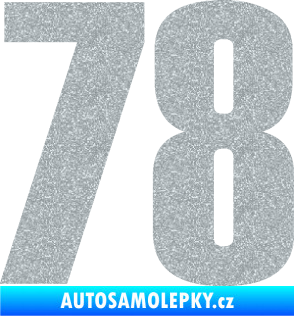Samolepka Startovní číslo 78 typ 2         Ultra Metalic stříbrná metalíza