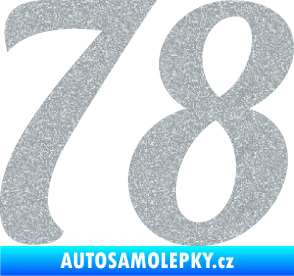 Samolepka Startovní číslo 78 typ 3   Ultra Metalic stříbrná metalíza