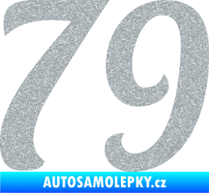 Samolepka Startovní číslo 79 typ 3   Ultra Metalic stříbrná metalíza