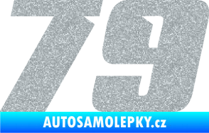 Samolepka Startovní číslo 79 typ 6 Ultra Metalic stříbrná metalíza