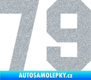 Samolepka Startovní číslo 79 Ultra Metalic stříbrná metalíza