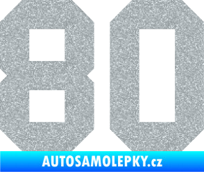 Samolepka Startovní číslo 80 Ultra Metalic stříbrná metalíza