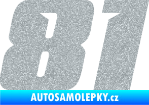 Samolepka Startovní číslo 81 typ 6 Ultra Metalic stříbrná metalíza