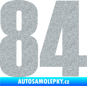 Samolepka Startovní číslo 84 typ 2    Ultra Metalic stříbrná metalíza