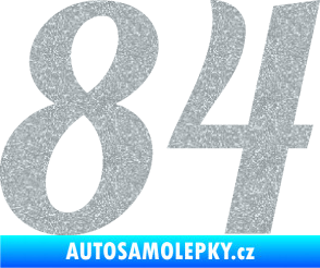 Samolepka Startovní číslo 84 typ 3  Ultra Metalic stříbrná metalíza