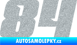 Samolepka Startovní číslo 84 typ 6 Ultra Metalic stříbrná metalíza