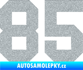 Samolepka Startovní číslo 85 Ultra Metalic stříbrná metalíza