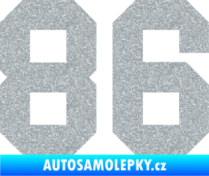Samolepka Startovní číslo 86 Ultra Metalic stříbrná metalíza