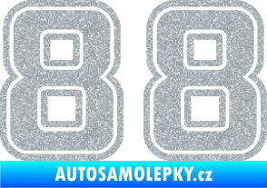 Samolepka Startovní číslo 88 typ 5 Ultra Metalic stříbrná metalíza