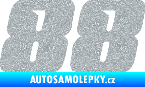 Samolepka Startovní číslo 88 typ 6 Ultra Metalic stříbrná metalíza