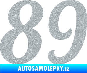 Samolepka Startovní číslo 89 typ 3  Ultra Metalic stříbrná metalíza