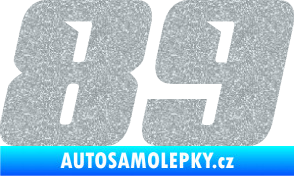 Samolepka Startovní číslo 89 typ 6 Ultra Metalic stříbrná metalíza