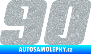 Samolepka Startovní číslo 90 typ 6 Ultra Metalic stříbrná metalíza
