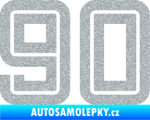Samolepka Startovní číslo 90 typ 7 Ultra Metalic stříbrná metalíza