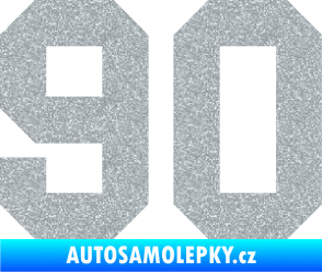 Samolepka Startovní číslo 90 Ultra Metalic stříbrná metalíza