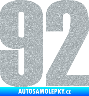 Samolepka Startovní číslo 92 typ 2  Ultra Metalic stříbrná metalíza