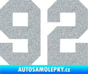 Samolepka Startovní číslo 92 Ultra Metalic stříbrná metalíza