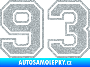 Samolepka Startovní číslo 93 typ 4 Ultra Metalic stříbrná metalíza