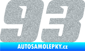 Samolepka Startovní číslo 93 typ 6 Ultra Metalic stříbrná metalíza