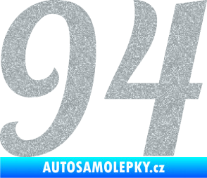Samolepka Startovní číslo 94 typ 3    Ultra Metalic stříbrná metalíza
